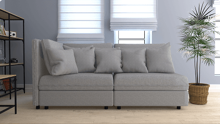 Gray sofa combination with flower